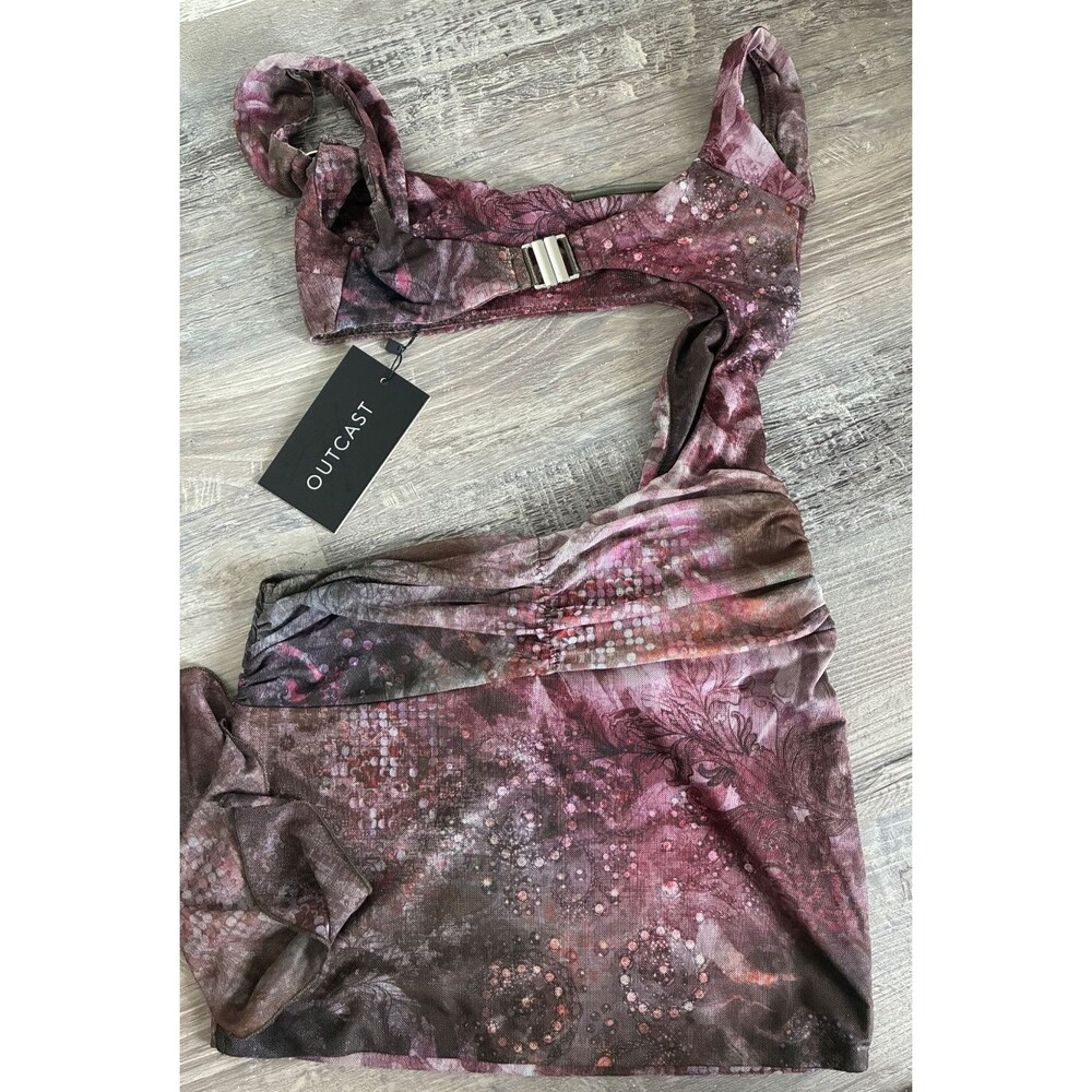 Outcast Lucielle Mini Dress XS Cut Out Mosaic Print NWT - Picture 7 of 8